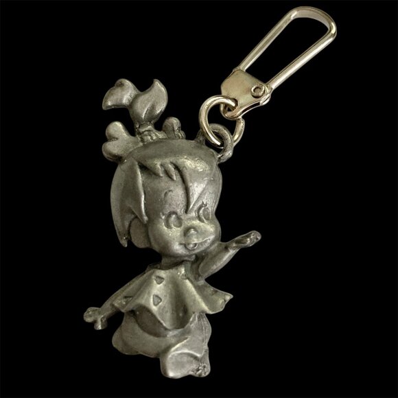 Vintage Pebbles Flintstone Zipper Pull Warner Bros Purse Bag Backpack Charm - Picture 2 of 9